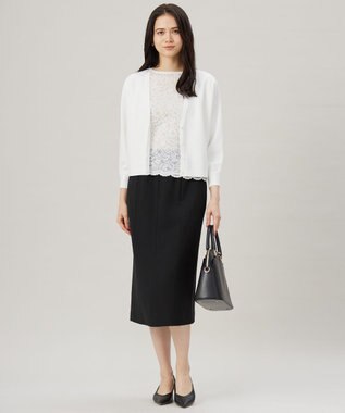 自由区 S 【接触冷感・UVカット・洗える】クレープストレッチニット カーディガン オフ