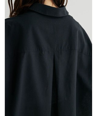 Green Parks 綿麻混スキッパーシャツ Black