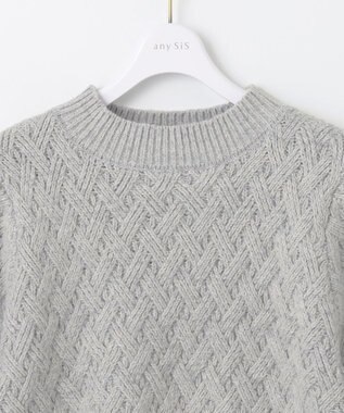 ANY SIS 【洗える】ミックスカラー ニット ライトグレー