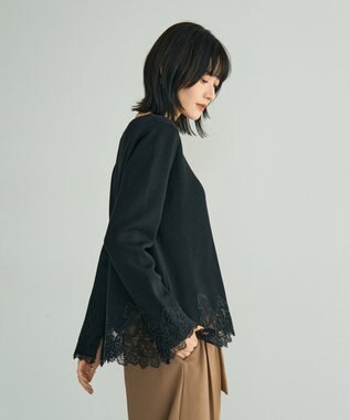 YECCA VECCA レースヘムニット Black