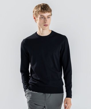 JOSEPH HOMME 【ストレッチ】リュクスレーヨン　クルーネック長袖ニット ブラック系