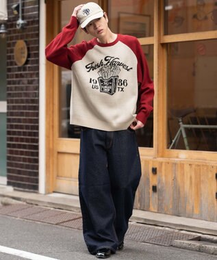 WEGO 【SMLサイズ展開】エクストラバギーデニムパンツ デニムインディゴ