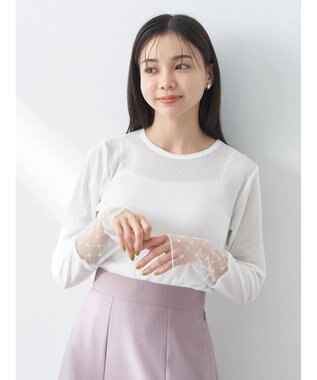 earth music&ecology チュールビジュープルオーバー