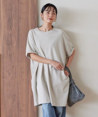 AMERICAN HOLIC 袖ロールアップカットチュニック Light Gray