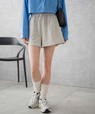 WEGO 【ウエストゴム】スウェットイージーショートパンツ 杢グレー