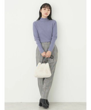 earth music&ecology やわらかタッチリブタートルネックプルオーバー Blue