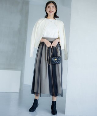 組曲 【洗える・6色展開】Elenaベーシックニット カーディガン アイボリー系