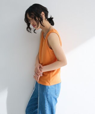 Green Parks Ｉ　ＳＥＴ２点　刺繍ブラウス＋タンクトップ Orange