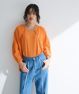 Green Parks Ｉ　ＳＥＴ２点　刺繍ブラウス＋タンクトップ Orange