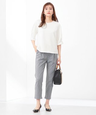 ANY SIS 【洗える】さらさらストレッチ テーパード パンツ ギンガムチェック