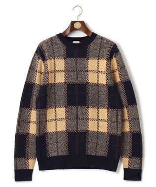 J.PRESS MEN ブークレジャガード ブラックウォッチクルー ニット ネイビー系7
