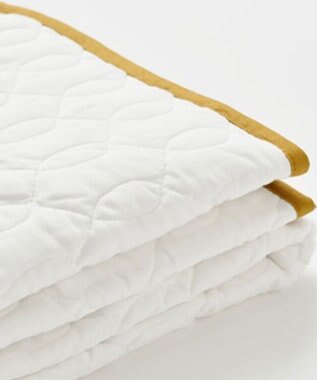 京和晒綿紗 ガーゼ敷パッド (脱脂綿入り) 4層  ダブルサイズ(140×210) マスタードバイアス