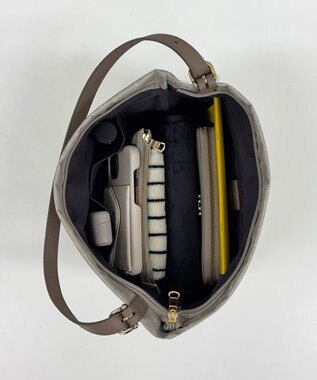 russet ナイロンジャガード2WAYワンハンドルトートバッグ(SF-268) Ecru