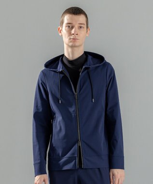 JOSEPH HOMME 新素材【水滴除去性/洗える/ストレッチ】 デューエイトタックジャージー   ジップアップパーカー ネイビー系