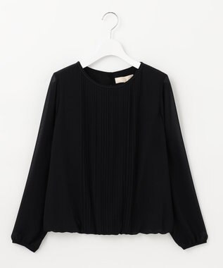 自由区 【洗える/ベーシックカラー】ロイヤルシフォン プルオーバー カットソー ブラック系