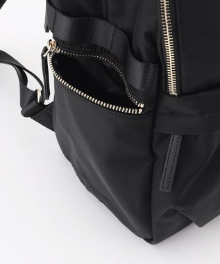 ICB 【A4サイズ収納可・容量約14L】8ポケットメタルファスナー ナイロンリュック ブラック［ゴールドファスナー］