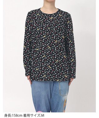 tsumori chisato SLEEP ツモリチサト トップス ベア天竺素材(本体) 長袖 ルームウェア レディース UTX551/ワコール ブラック