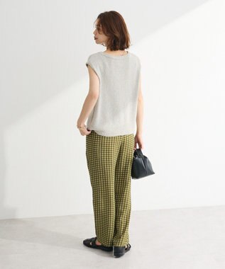 Green Parks ツィード風金釦ニットベスト Gray