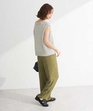 Green Parks ツィード風金釦ニットベスト Gray