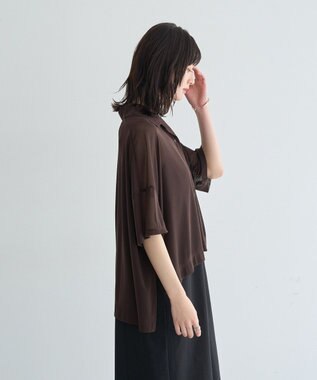 YECCA VECCA 【2点SET】シアーポロシャツ×キャミワンピース Brown