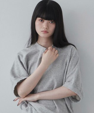 WEGO 【ユニセックス着用ITEM】ハーフスリーブスウェット 杢グレー