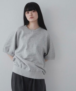 WEGO 【ユニセックス着用ITEM】ハーフスリーブスウェット 杢グレー