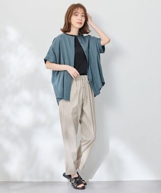 ANY フレンチリネンシャツブラウス ブルー