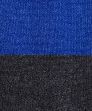UNFILO MENS ライトモール ニット チャコールグレー×ロイヤルブルー