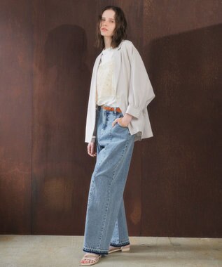 YECCA VECCA 綿麻バギーデニムパンツ Light Indigo