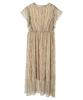 Green Parks ａ．肩フリルプリントワンピース Beige