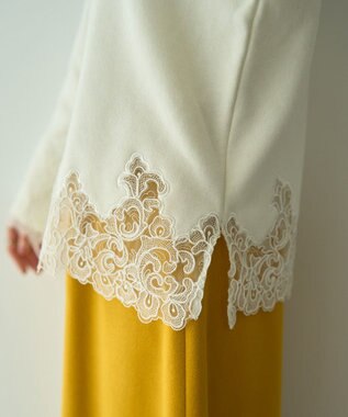 YECCA VECCA レースヘムニット Off White