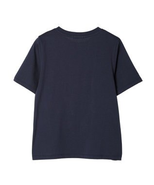earth music&ecology ロゴソリッドミニマルＴシャツ Navy