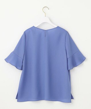 ANY SIS S 【接触冷感・UVカット・速乾】スムージーポリエステル フレアスリーブ ブラウス ブルー