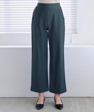 Tiaclasse 【日本製・新色追加・洗える・ストレッチ】エアシルキーワイドパンツ ディープブルー