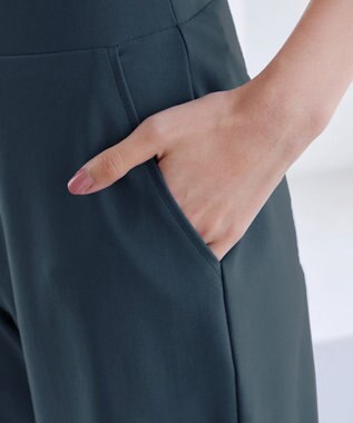 Tiaclasse 【日本製・新色追加・洗える・ストレッチ】エアシルキーワイドパンツ ディープブルー