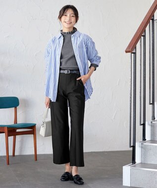 Tiaclasse 【日本製・新色追加・洗える・ストレッチ】エアシルキーワイドパンツ ブラック