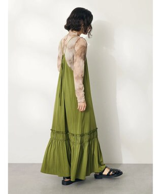 CRAFT STANDARD BOUTIQUE 切替ティアードキャミワンピース Khaki