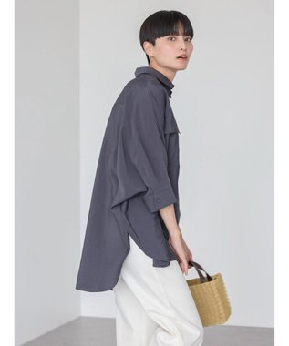 AMERICAN HOLIC 接触冷感Ｗポケットシャツチュニック Charcoal Gray