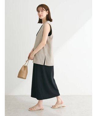 Green Parks ＳＥＴ２点ベスト＋マルチストラップワンピース Beige