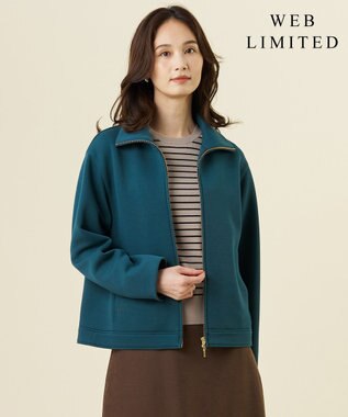 J.PRESS LADIES L 【WEB限定カラーあり・季節の変わり目に】ダンボールジャージー ハイネック ブルゾン