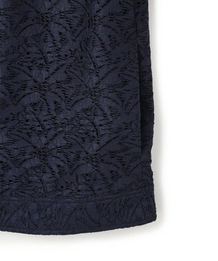 ICB L 【洗える】リーフラッセルレース ジャケット ネイビー系