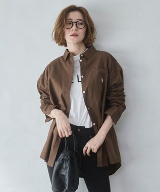 WEGO 【26年春新色登場★】USPOLOBIGシャツ ブラウン