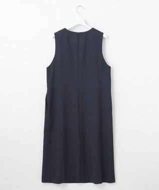 J.PRESS LADIES L 【洗える】LANATEC シャークスキン&ヘリンボーン ジャンパースカート ネイビー系