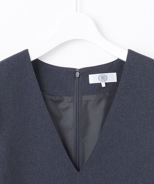 J.PRESS LADIES L 【洗える】LANATEC シャークスキン&ヘリンボーン ジャンパースカート ネイビー系