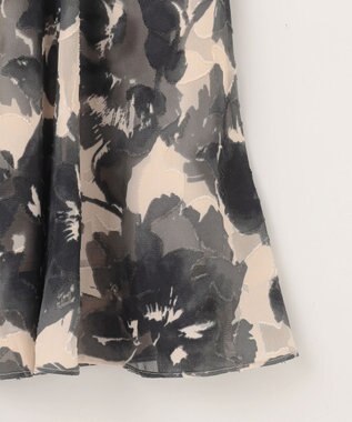 ANY SIS 【洗える】アートフラワープリント スカート ブラック系