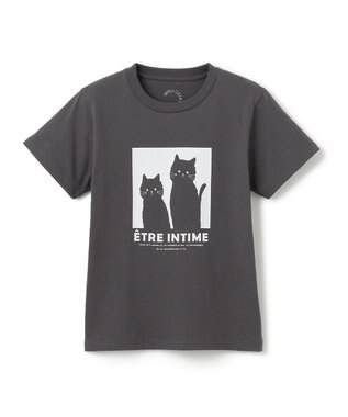 UNFILO 【110-150cm】CLEAN Tee(UNISEX) チャコール[ネコ]