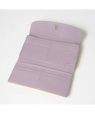 UNBILLION perche カラーコンビレザーかぶせ外がま口長財布 イエロー