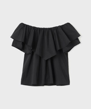 GRACE CONTINENTAL フリルオフショルトップ ブラック