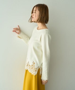 YECCA VECCA レースヘムニット Off White