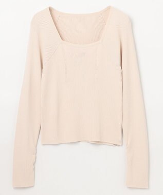 GRACE CONTINENTAL リブスクエアニットトップ キナリ